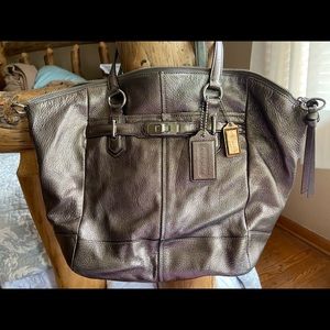 Coach bag (bronze metallic) and matching wallet